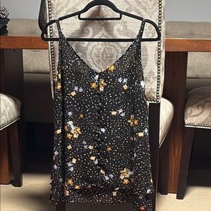 CAbi Black Floral Cluster Top